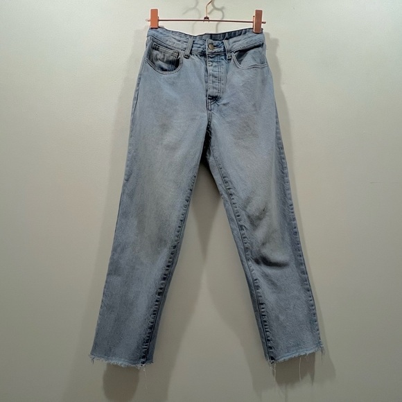 J GALT BRANDY MELVILLE Straight Leg Raw Hem Jeans M - Picture 4 of 10